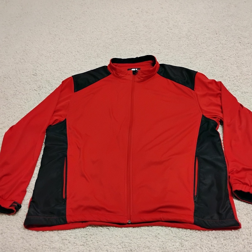 Footjoy Dryjoys Jacket Mens 2XL Red Full Zip Coat Golf Windbreaker Casual Pocket